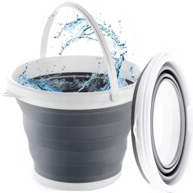   5 literes összecsukható szilikon vödör, BAKALU, szürke-fehér, 25x20cm