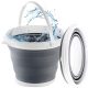 5 literes összecsukható szilikon vödör, BAKALU, szürke-fehér, 25x20cm