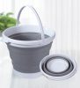 5 literes összecsukható szilikon vödör, BAKALU, szürke-fehér, 25x20cm