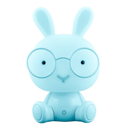 Gyerek éjjeliszekrény lámpa LED nyuszi mintával, kék