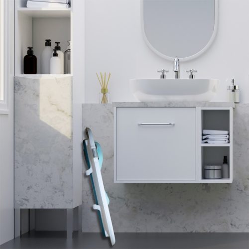 Összecsukható babakád párnával Nicekids, kék/fehér