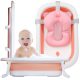 Összecsukható babakád párnával Nicekids, Rózsaszín/Fehér