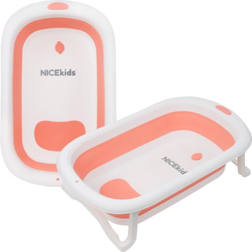 Összecsukható babakád Nicekids, Rózsaszín/Fehér