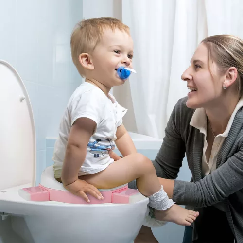 Olită antiderapantă NICEKIDS 3 în 1, capac de toaletă cu husă, roz