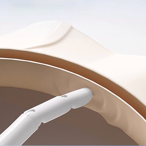 NiceKids Baba fürdősapka, állítható, hajmosás elleni védelemmel, bézs