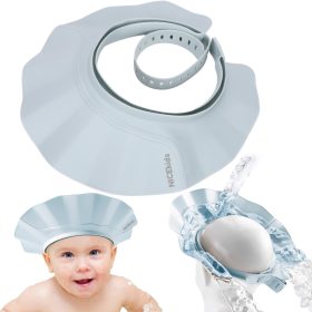   NiceKids Baba fürdősapka, állítható, hajmosás elleni védelemmel, kék
