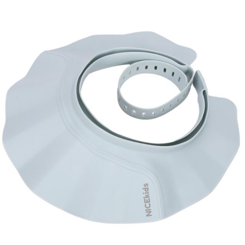 NiceKids Baba fürdősapka, állítható, hajmosás elleni védelemmel, kék