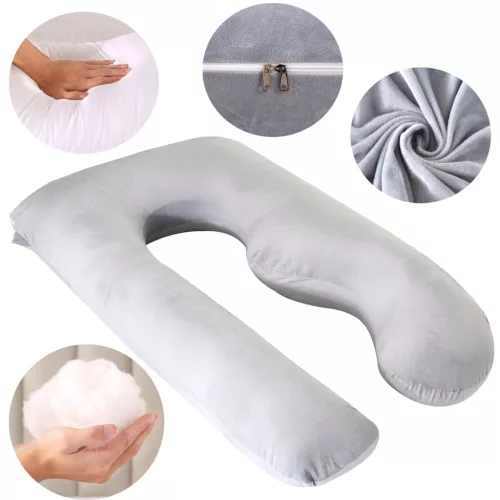 Pernă multifuncțională pentru femei însărcinate și care alăptează, în formă de "U", 140x70cm