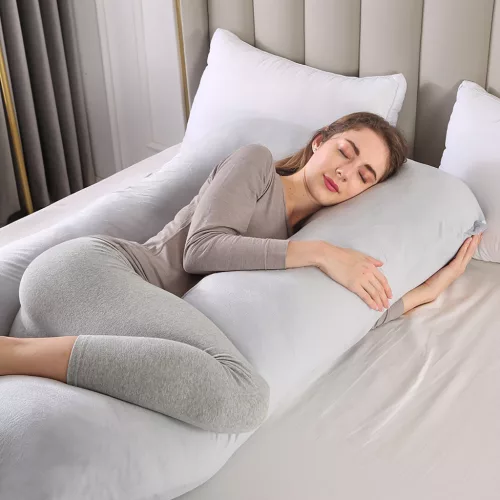 Pernă multifuncțională pentru femei însărcinate și care alăptează, în formă de "U", 140x70cm