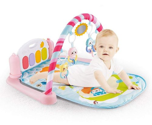 NAGY OKTATÓSZŐNYEG INTERAKTÍV ZONGORÁVAL 5 AZ 1-BEN RÓZSASZÍN NICEKIDS LZ-9903