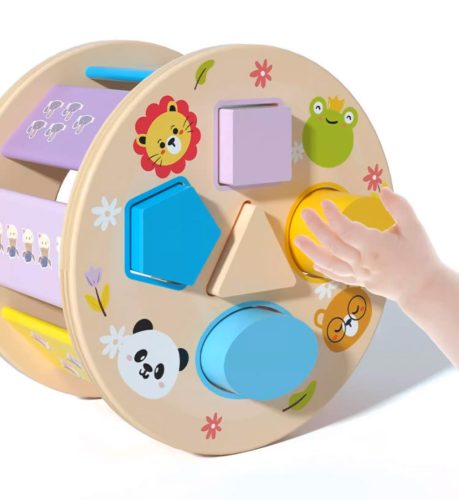 Fa krokodil válogató kerekes orsó húzásához számok formák