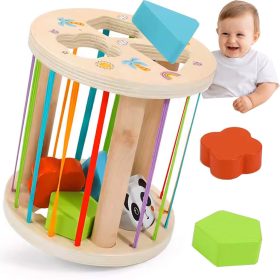   Fa kockás válogató, rugalmas Montessori szenzoros radír, 6 kockás