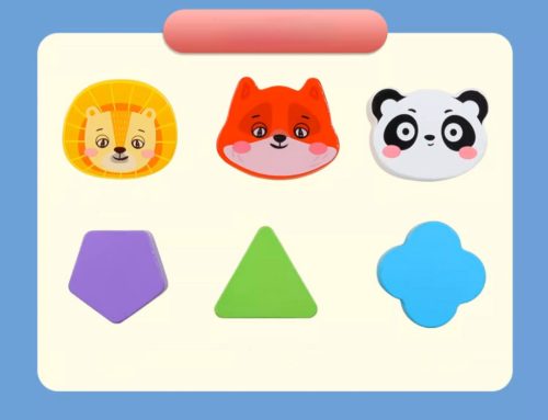 Fa kockás válogató, rugalmas Montessori szenzoros radír, 6 kockás