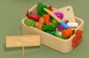 Gyerekjáték fa mágneses zöldségek kosárban