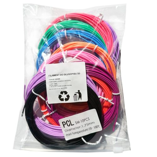 PCL utántöltők 3D tollkészlethez 10 db-os Filament 5m színes 1.75mm