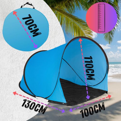 Nagy, összecsukható, UV-szűrős strandsátor