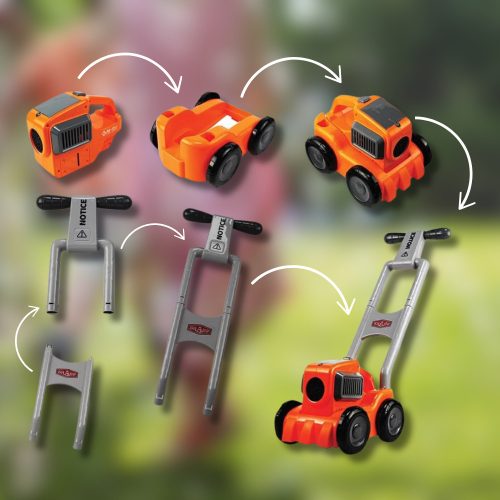 Gyerekjáték fűnyíró, automata szappanbuborék-gép + folyadék