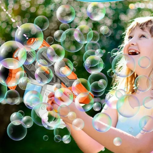 Elektromos automata vízipisztoly 2W1 Narancssárga, szürke és narancssárga vízbuborékokkal