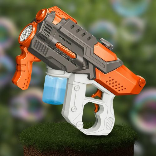 Elektromos automata vízipisztoly 2W1 Narancssárga, szürke és narancssárga vízbuborékokkal