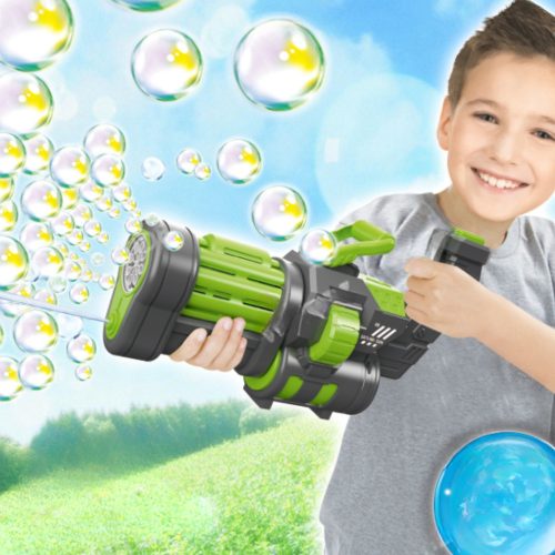Bazooka Buborék- és Vízipisztoly Elektromos Automata 2W1 Zöld, Szürke, Zöld