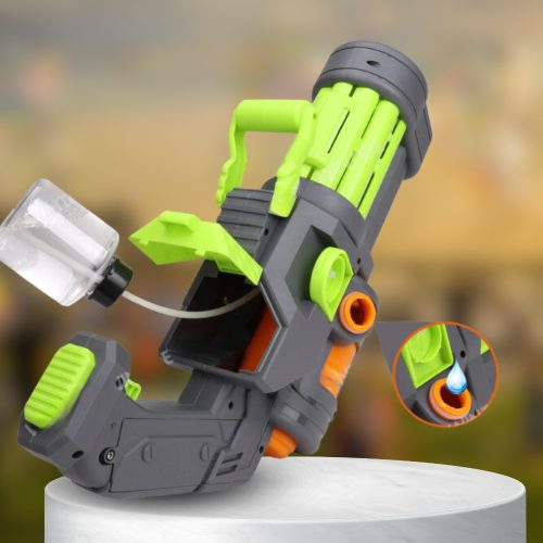 Bazooka Buborék- és Vízipisztoly Elektromos Automata 2W1 Zöld, Szürke, Zöld