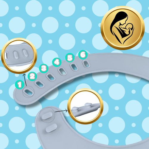 Szilikon babamelltartó zsebbel, vízálló Nicekids, kék