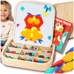   MÁGNESES MOZAIKOS FA DOBOZ MONTESSORI KREATÍV SZÓRAKOZÁS GYEREKEKNEK