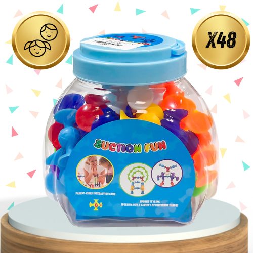 SZILIKON ÉPÍTŐKOCKÁK TAPADÓKORONGOKKAL 48 DARABOS GYERMEKEKNEK OKTATÓANYAG