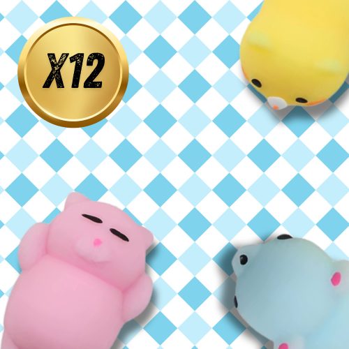 Squishy Mochi 12 darabos stresszoldó játékkészlet gyerekeknek