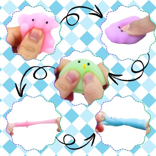 Squishy Mochi 12 darabos stresszoldó játékkészlet gyerekeknek
