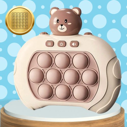 Pop It Stresszoldó elektronikus játékgép gyerekeknek és felnőtteknek, mackós játék