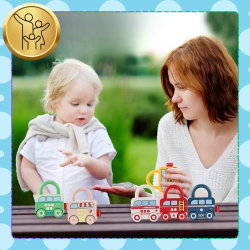 Oktató kirakós játék Verdák Lakat Kockák Montessori érzékszervi játék