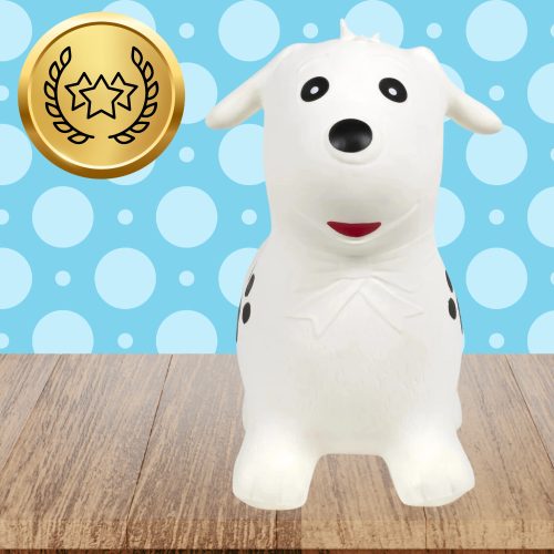 gumi pattogó ugráló felfújható játék, kutya