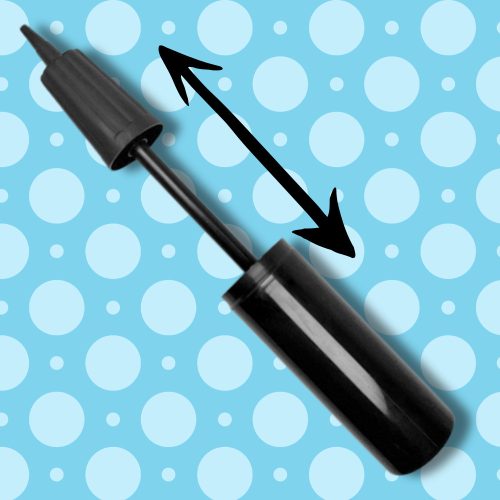 Fekete kézi pumpa, ideális lufik felfújásához, kicsi