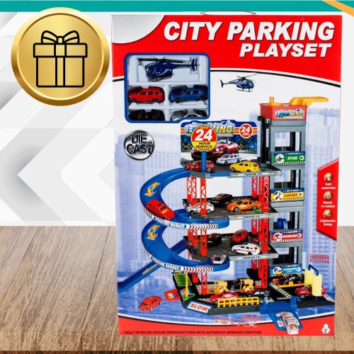 NAGY PARKOLÓ TÖBB ÁLLOMÁSÚ GARÁZS AUTÓK HELIKOPTER AUTÓ PÁLYA LIFT