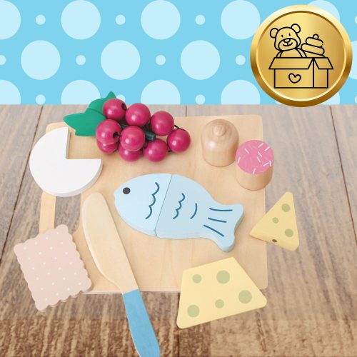 Fa nagyméretű vágókészlet gyerekeknek oktató játék hal sajt