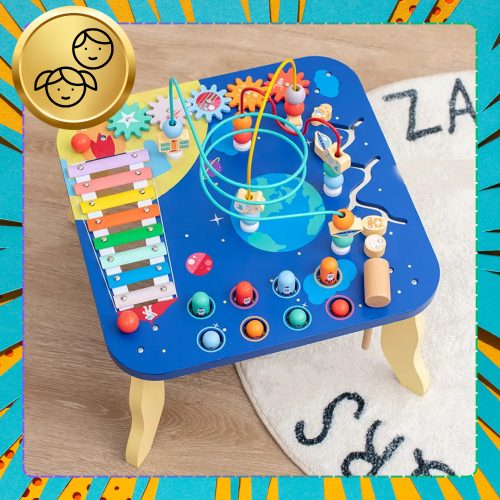 Fából készült zenélő asztal interaktív szenzoros gyerekeknek oktatási