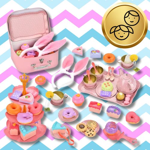 Gyerek kávéskészlet, játék teáskészlet, sütemények