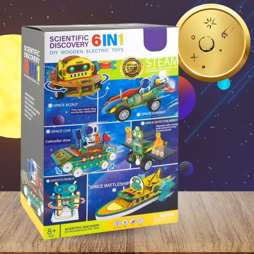 Elektronikai titkok Építs egy robotot 6W1 fa modell űrkészlet