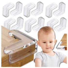   Bútor sarokvédő gyerekeknek, L alakú, átlátszó, 12 db, Nicekids