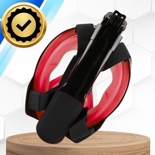 Teljes arcmaszk L/XL Összecsukható úszáshoz, sznorkelezéshez, FEKETE PIROS