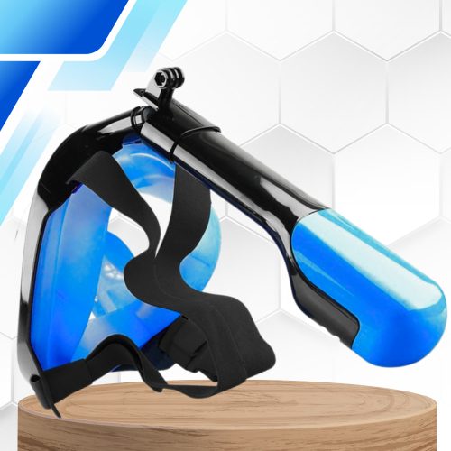 Teljes arcmaszk L/XL Összecsukható úszáshoz, sznorkelezéshez, FEKETE, KÉK