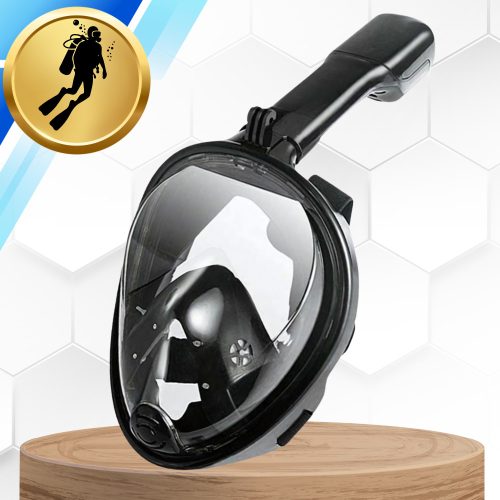Teljes arcmaszk L/XL Összecsukható úszáshoz, sznorkelezéshez, FEKETE