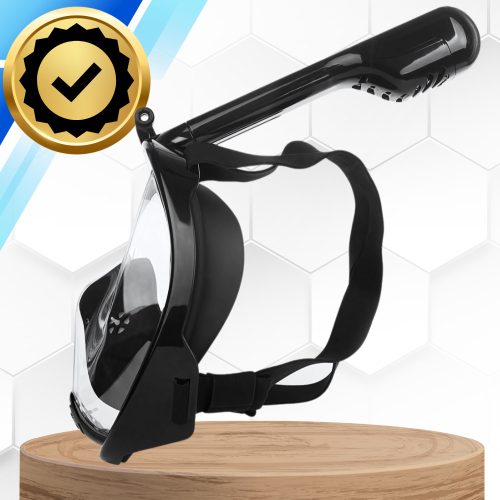 Teljes arcmaszk L/XL Összecsukható úszáshoz, sznorkelezéshez, FEKETE