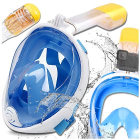   Teljes arcmaszk S/M méretben, összecsukható búvármaszk úszáshoz és sznorkelezéshez, fehér és kék