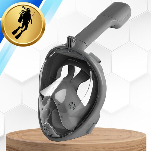 Teljes arcra való, S/M méretű, összecsukható búvármaszk úszáshoz és sznorkelezéshez, SZÜRKE