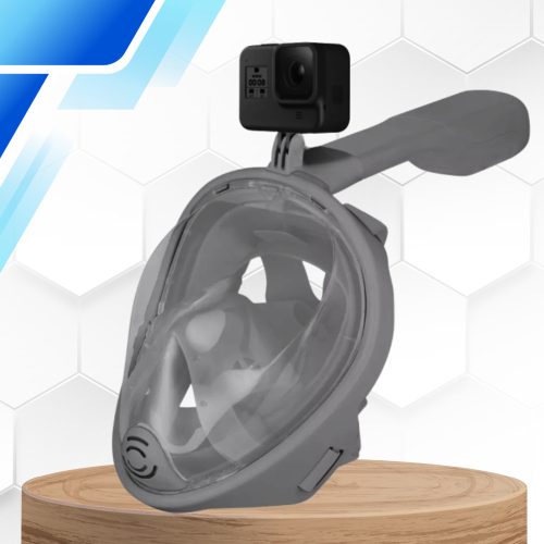 Teljes arcra való, S/M méretű, összecsukható búvármaszk úszáshoz és sznorkelezéshez, SZÜRKE