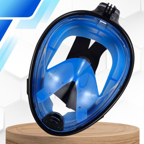 Teljes arcmaszk S/M méretben, összecsukható búvármaszk úszáshoz és sznorkelezéshez, fekete és kék