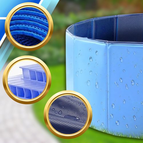 Összecsukható medence kutyáknak és gyerekeknek 160 x 30 cm-es turista, kerti hordozható, könnyen összecsukható