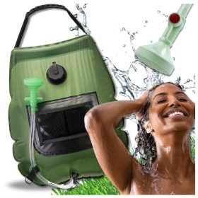   Napelemes kempingzuhany, 20 literes, hordozható víztartály, kempingezéshez